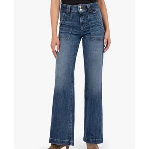 MAKE AN OFFER - KUT FROM THE KLOTH Jodi High-Rise Straight Cut Wide-Leg Jeans